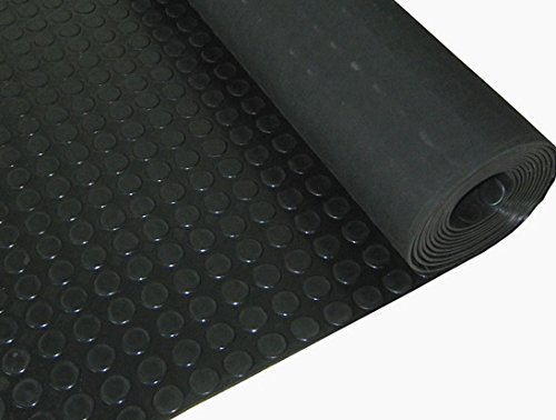 Piso de goma, moneda de rollo | 3mm de espesor | 1m de ancho | 5m de largo | antideslizante | alfombrilla para suelos de seguridad para garaje, taller, gimnasio, estable, Parque etc