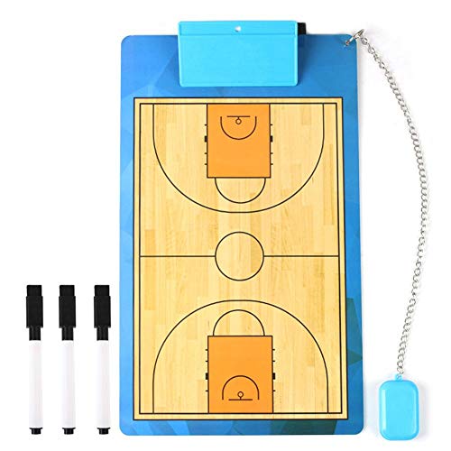 Pizarra de baloncesto, tabla táctica para entrenamiento, tabla de ejercicios Dry Erase Coach Marcadores, ligera y portátil (40 cm x 24 cm)
