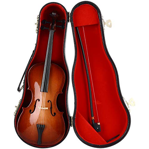 Práctico adorno de instrumento musical de tilo de 9.1 pulgadas, modelo de violonchelo de madera, modelo de violonchelo, amigos para regalo para decoración infantil
