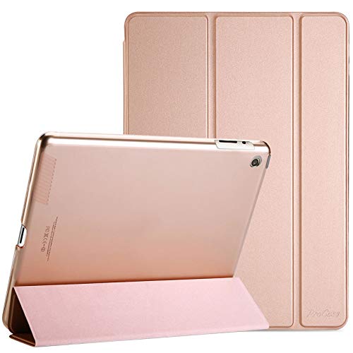 ProCase Funda iPad 2 3 4 - Carcasa Folio Ligera Delgada con Tapa Inteligente Reverso Translúcido Esmerilado Soporte para 9,7" Apple iPad 2/iPad 3/iPad 4 (Modelos Antiguos) –Oro Rosa