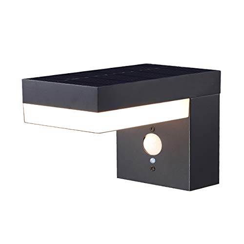 proventa® Aplique solar LED exterior 3.3W 400 lm. Sensor de luz y movimiento PIR. Luz blanca cálida 2.700 K. 3 Modos ajustables. Resistente al agua IP44. Sin cables proventa® Aplique solar LED exterior 3.3W 400 lm. Sensor de luz y movimiento PIR. Luz blanca cálida 2.700 K. 3 Modos ajustables. Resistente al agua IP44. Sin cables