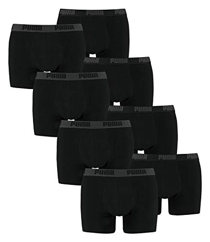 Puma Basic - Bóxer básico calzoncillo para hombres en muchos colores (paquete de 8) - M, negro (230)