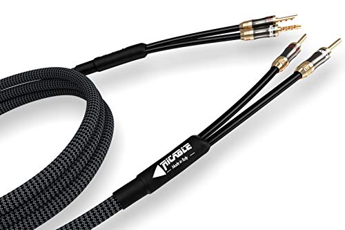 Ricable MS3 Magnus Speaker 2 x 3 m Cable Audio High-End Blindado para Altavoces con Conectores Tipo Banana en Oro