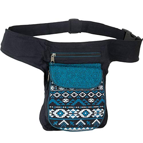 Riñonera Lateral Hippie con Estampado Etnico (Azul) Riñonera Lateral Hippie con Estampado Etnico (Azul)
