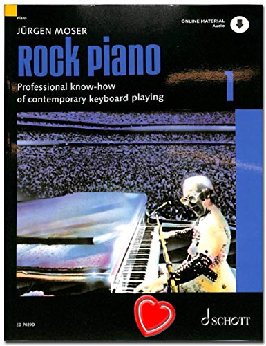 Rock Piano bande 1 de Jürgen Moser – Bases du clavier de jeu dans le Pop et Rock – professionnelle avec CD et coloré Cœur Note Pince Rock Piano bande 1 de Jürgen Moser – Bases du clavier de jeu dans le Pop et Rock – professionnelle avec CD et coloré Cœur Note Pince
