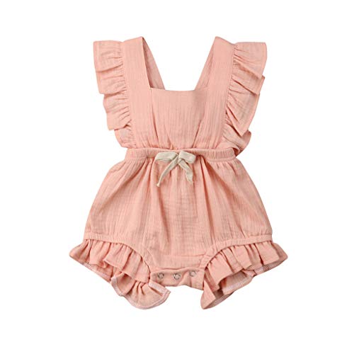 Ropa Bebe Niña Verano Fossen Recién Nacido 0 a 3 Años Monos sin Manga con Volantes Ropa Bebe Niña Verano Fossen Recién Nacido 0 a 3 Años Monos sin Manga con Volantes