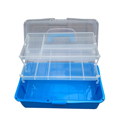 ROSENICE Caja de almacenamiento multifunción con 3 capas (azul)