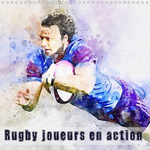 Rugby joueurs en action (Calendrier mural 2021 300 × 300 mm Square): Série de 12 tableaux, créations originales de rugbymen en action (Calendrier mensuel, 14 Pages )