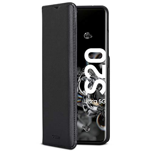 Samsung Galaxy S20 Ultra Funda Negro - CASEZA Tipo Libro Piel PU Case Cover Carcasa Plegable Cartera Oslo Piel Vegana Premium para Galaxy S 20 Ultra 5G Original - Ultrafina con Cierre Magnético Samsung Galaxy S20 Ultra Funda Negro - CASEZA Tipo Libro Piel PU Case Cover Carcasa Plegable Cartera Oslo Piel Vegana Premium para Galaxy S 20 Ultra 5G Original - Ultrafina con Cierre Magnético