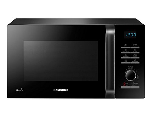 Samsung MG23H3125NK Microondas con Grill, 23 Litros de Capacidad, Interior Cerámico Enamel, Potencia 800W/1200W, con Sensor de Humedad y Limpieza Vapor Steam Clean, con Plato para Freír, Color Negro