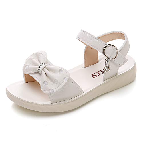 Sandalias Niñas Suave Transpirable Verano Niñas Zapatos Vestir Sandalias para Bebé Niñas(32 EU，Tamaño de la Etiqueta 33/Blanco)
