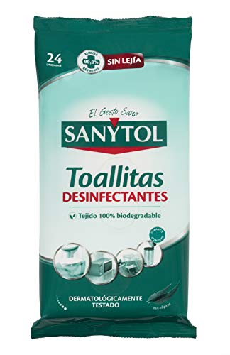 Sanytol - Toallitas desinfectantes Multisuperficies - 24 unidades, Pack de 3