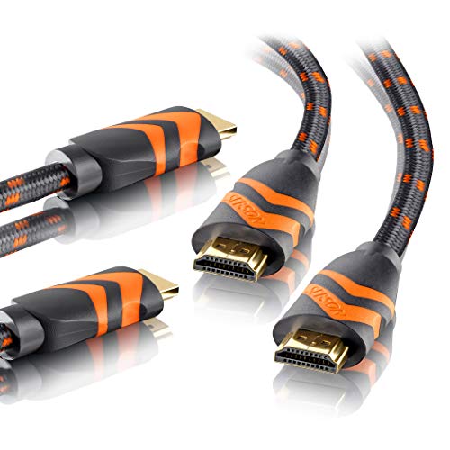 SEBSON 2X Cable HDMI 2m de Alta Velocidad con Ethernet, 4K / 60Hz Ultra HD 2160p Full HD 1080p 3D, HDR, ARC Audio Return, Xbox, PS4 - HDMI 2.0b de Ordenador a TV