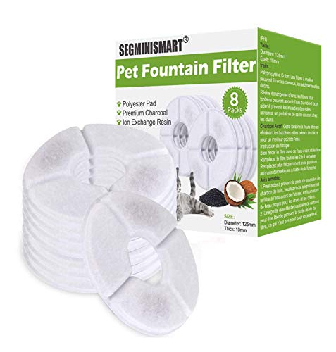SeGMINISMART - Filtros para fuente de agua para gato, filtro de agua, fuente de agua, filtro de agua, filtro de repuesto, fuente de agua para gato, filtro de agua, lote de 8