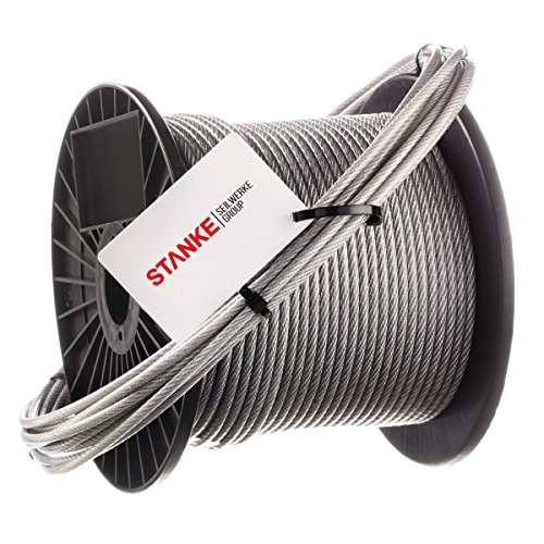 Seilwerk STANKE 100 m Cuerda de Acero Inoxidable en la Capa de PVC 3 mm Cuerda de Acero Inox V4A A4 Cuerda Acero Noble Seilwerk STANKE 100 m Cuerda de Acero Inoxidable en la Capa de PVC 3 mm Cuerda de Acero Inox V4A A4 Cuerda Acero Noble