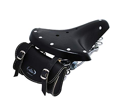 Selle Montegrappa Cucuba® Bolsa para sillín 100% sillin de Bicicleta Estilo Vintage Antiguo no Montegrappa (Color sillín: Negro. Color Bolsa: Negro) Selle Montegrappa Cucuba® Bolsa para sillín 100% sillin de Bicicleta Estilo Vintage Antiguo no Montegrappa (Color sillín: Negro. Color Bolsa: Negro)