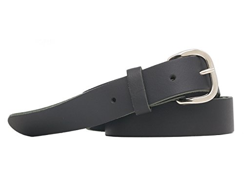 shenky - Cinturón unisex de cuero auténtico - 3 cm de ancho - Para cinturas de 90 a 150 cm - Varios modelos - Negro - 135 cm