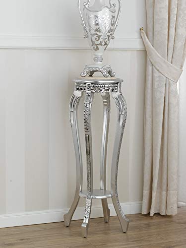 SIMONE GUARRACINO LUXURY DESIGN Mesa Auxiliar Gaila Estilo Barroco Color Hoja Plata mármol Crema SIMONE GUARRACINO LUXURY DESIGN Mesa Auxiliar Gaila Estilo Barroco Color Hoja Plata mármol Crema