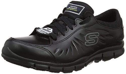 Skechers Eldred, Zapatos de Seguridad, Negro (BLK Black Leather), 36 EU