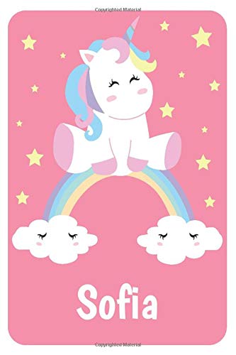 Sofia: Personalized Unicorn Primary Handwriting Notebook with Drawing Space & Dotted Mid Line For Girls Name ( Primary Composition Draw & Write Journal )
