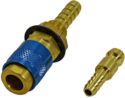 Soldadura TIG Gas y Agua conector rápido Montaje de conector de la manguera 1 Conjunto Azul