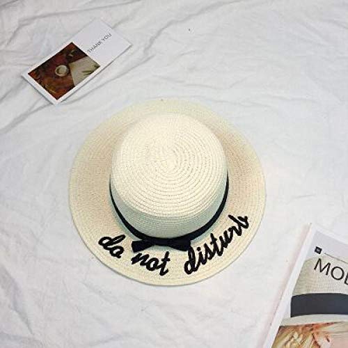 Sombrero de paja con diseño de hueso de Tony Plate para mujer, de Panamá, bordado, sombrero de paja, para verano, con lazo británico, color blanco