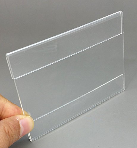 Soporte de acrílico para muestras de pared, soporte de etiqueta de etiqueta de precio con cinta adhesiva 3M, 20 unidades por lote (120 x 80 mm)