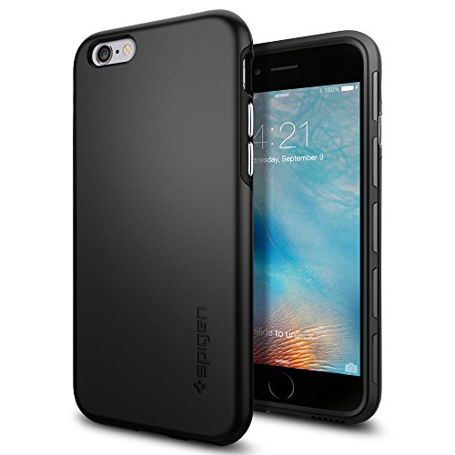 Spigen Funda Thin Fit Hybrid Compatible con Apple iPhone 6/6S, Diseño estilizado y Compacto - Negro