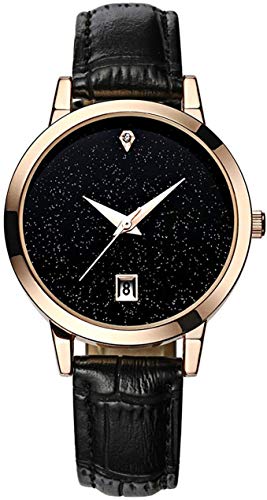 Starry sky Luminoso Reloj de Mujer Reloj de Mujer Tendencia Tendencia Tendencia Reloj de Cuarzo Impermeable Atmosférico Estudiante Smartwatches 2021, Negro