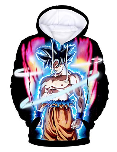 Sudaderas Dragon Ball Niño Sudadera con Capucha Hombres 3D Impresión Unisex Mujer Sudadera de Manga Larga Suéter Fresco Dibujos Animados de Fans Streetwear Sudaderas de Moda (9, XXS)