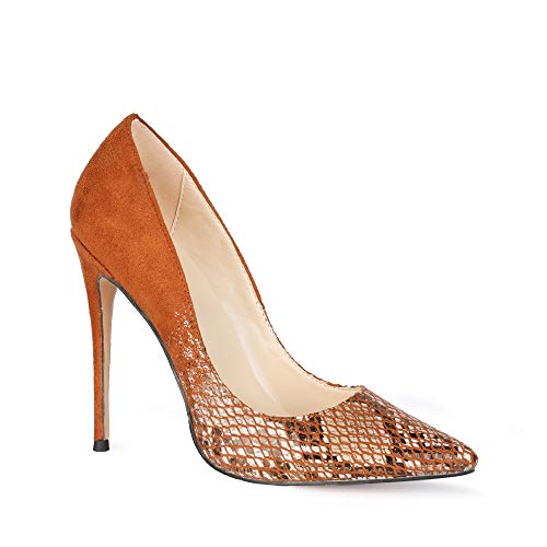 Suede Leather Women's Sweet Pointed Toe Stiletto Lining with Microfiber Super High Heel Easy Walking Evening Party Pumps with Women Zc227s, color Blanco, talla 37 EU Suede Leather Women's Sweet Pointed Toe Stiletto Lining with Microfiber Super High Heel Easy Walking Evening Party Pumps with Women Zc227s, color Blanco, talla 37 EU