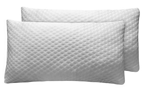 Sunlay - Pack de 2 almohadas viscoelásticas de copos con funda de diseño texturado, 35x70cm (Todas las medidas)
