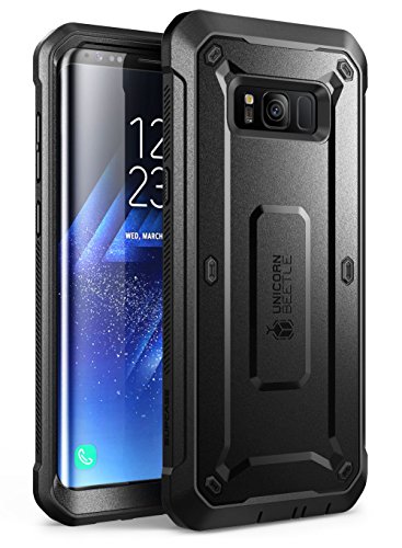 SUPCASE - Carcasa para Samsung Galaxy S8 2017 (antigolpes, Incluye Protector de Pantalla Integrado y Clip de cinturón), Color Negro