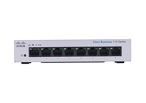 Switch no gestionado Cisco® Business CBS110-8T-D | 8 Puertos GE | Escritorio | Proveedor de alimentación Externa | Protección Limitada de por Vida (CBS110-8T-D)