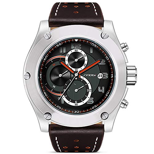 Sxfcool Reloj de los Deportes del Calendario de los Hombres de la Multi-función de Seis Pines,Brown Sxfcool Reloj de los Deportes del Calendario de los Hombres de la Multi-función de Seis Pines,Brown
