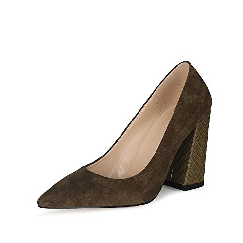 Tacones altos de ante para mujer con tacón de 10,5 cm, cómodos y informales, para caminar fácilmente, color Blanco, talla 38 EU Tacones altos de ante para mujer con tacón de 10,5 cm, cómodos y informales, para caminar fácilmente, color Blanco, talla 38 EU