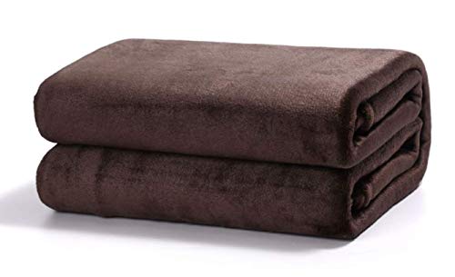 TIENDA EURASIA® Mantas para Sofá de Terciopelo - Material 100% Microfibra - Tacto Suave Sedalina (Chocolate, 130 X 160 CM)