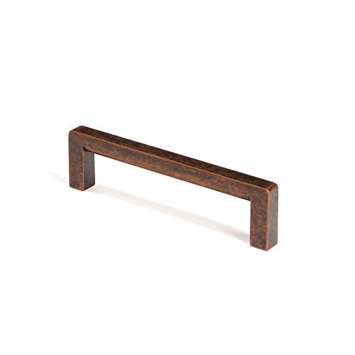 Tirador de cajón de diseño vintage, 160 mm, tirador de mueble de cobre envejecido para armarios de cocina, GR10012, tirador de metal para muebles y cómodas, 1 unidad, tirador de cocina con tornillos