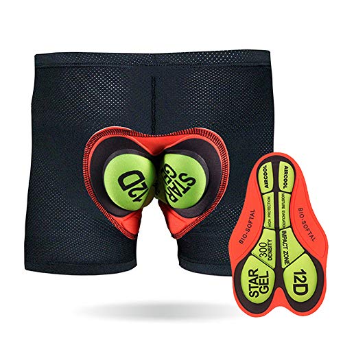 TOPTETN 3D Acolchado Bicicleta Ciclismo Ropa Interior Pantalones Cortos Transpirable Ligero Hombres y Mujeres