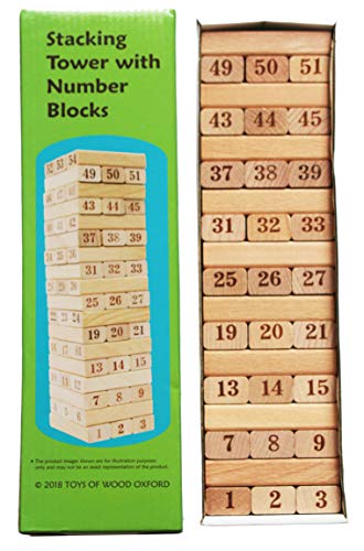TOWO Juego de Torre de Madera - Torre apilable de Madera - Bloques de Numeros - Juego de Madera para niño y niña - Fichas de Construcion Madera - Domino Infantil - Torre de Aprendizaje TOWO Juego de Torre de Madera - Torre apilable de Madera - Bloques de Numeros - Juego de Madera para niño y niña - Fichas de Construcion Madera - Domino Infantil - Torre de Aprendizaje