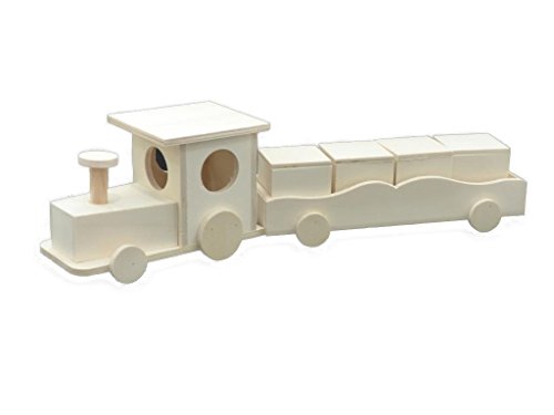 Tren madera. En crudo, para pintar. Medidas: 40 * 8 * 10.5 cms