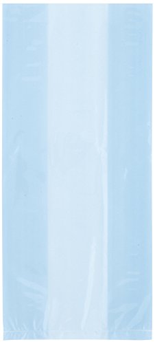 Unique Party-Paquete de 30 bolsas de regalo de celofán, color azul claro, (62033)