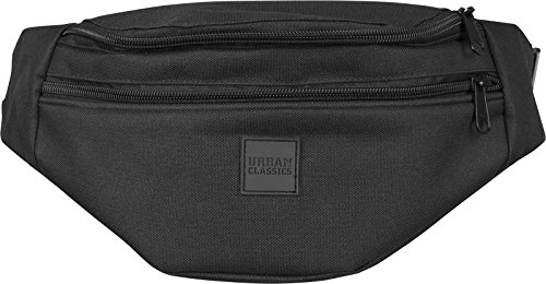Urban Classics Double-Zip Shoulder Bag Bolso Bandolera, 39 cm, Negro (Blk/blk)