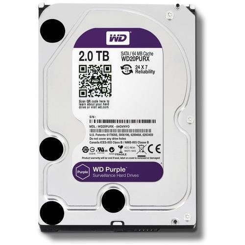 WD Purple WD20PURX- Disco duro para videovigilancia (2 TB, Intellipower, SATA 6 GB/s, 64 MB de caché, 3.5")