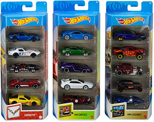 Wheels-GXB16 Hot Wheels Coleccionista Pack 5 Coches de Juguete, Multicolor (Mattel GXB16)