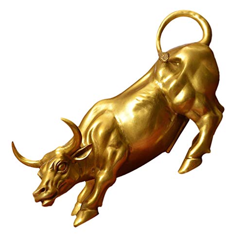 WINOMO Figura de toro Feng Shui, estatua dorada de la buena suerte, riqueza, ganado, fiesta de inauguración y regalo 2021 años de decoración del zodiaco chino