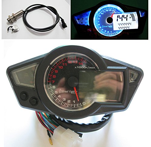 X F 14.000 Rpm 199 kilometros / H Mph Lcd Digital Velocímetro Tacómetro del odómetro de la motocicleta para