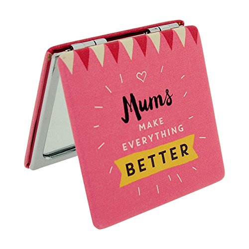 Yay. rosa compacto espejo de dos cara mamá hace que todo lo mejor en caja de presentación.