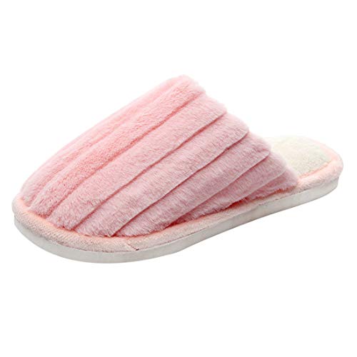 Zapatillas de invierno informales para hombre y mujer, de franela de colores sólidos, antideslizantes, suaves, planas, cálidas, para el hogar (6.5-Mujeres, Reino Unido, rosa) Zapatillas de invierno informales para hombre y mujer, de franela de colores sólidos, antideslizantes, suaves, planas, cálidas, para el hogar (6.5-Mujeres, Reino Unido, rosa)