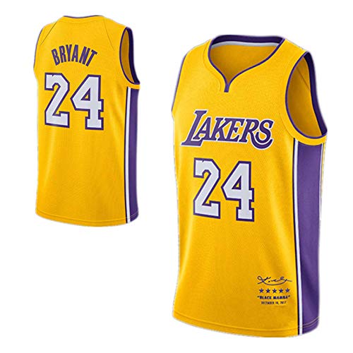 ZHS Camiseta De Baloncesto Kobe Bryant Versión Retirada - Lakers # 24 Uniforme De Baloncesto Versión para Fanáticos,Camiseta con Chaleco Swingman Bordado para Hombre（S-X M